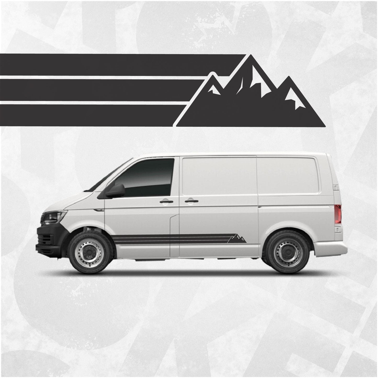VW Side Stripe Graphic Mountain Camper Van Decal fits Volkswagen Multivan, Transporter, California, Caravelle T4 T5 T6