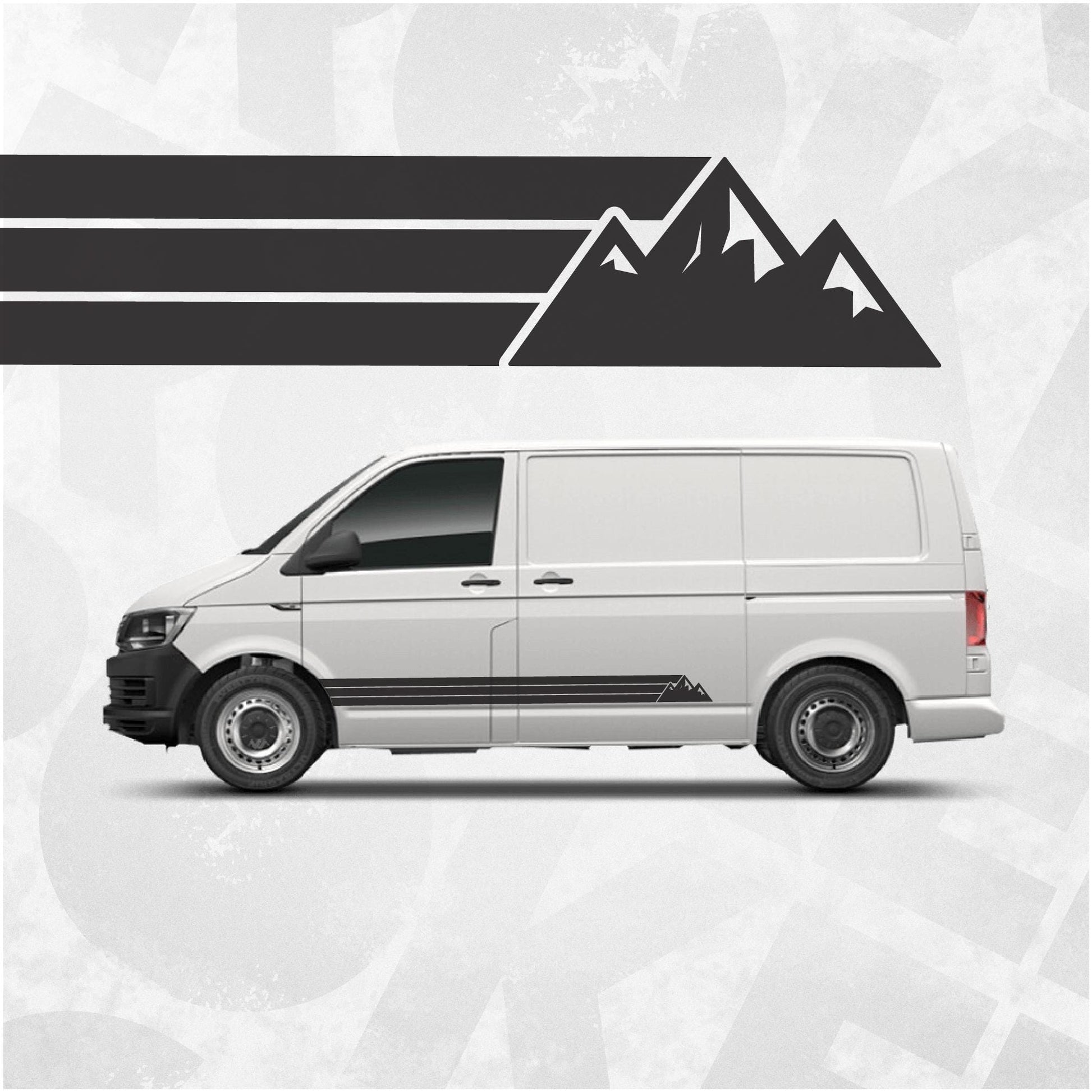 VW Side Stripe Graphic Mountain Camper Van Decal fits Volkswagen Multivan, Transporter, California, Caravelle T4 T5 T6
