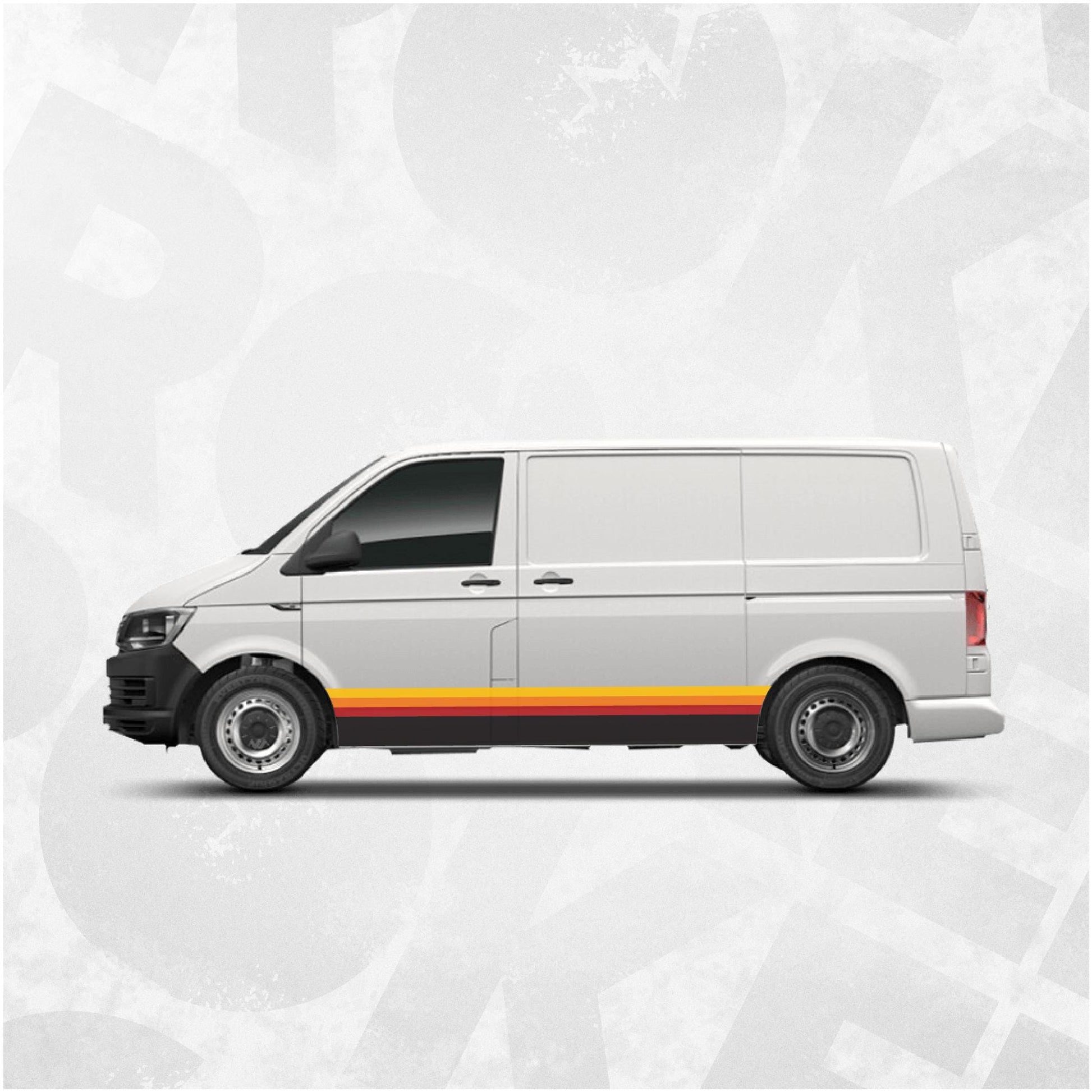 Retro Side Stripe Decal Kit for VW Transporter – Triple Color Wrap Vinyl Graphics - Fits T4 T5 T6 vans