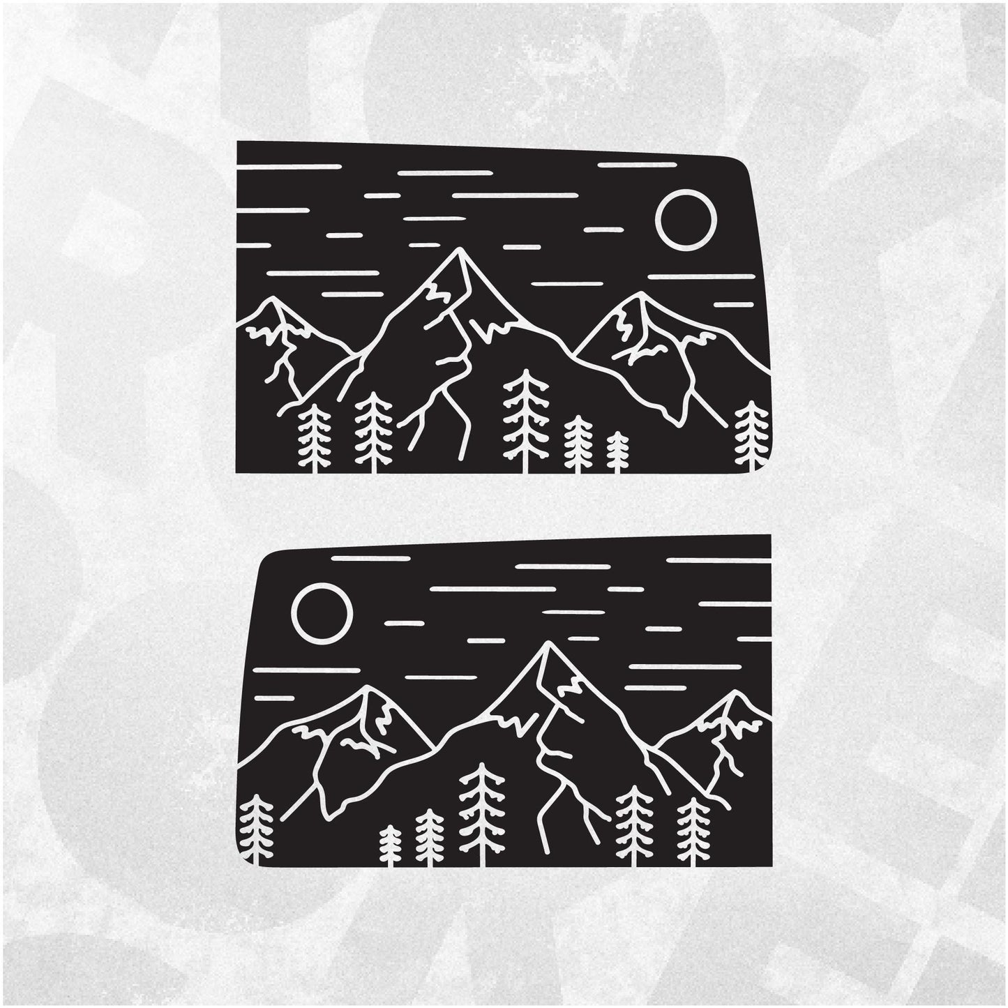 Adventure Mountain Side Panel Decals fits VW Multivan, Transporter, California, Caravelle T5 T6 T6.1 vans