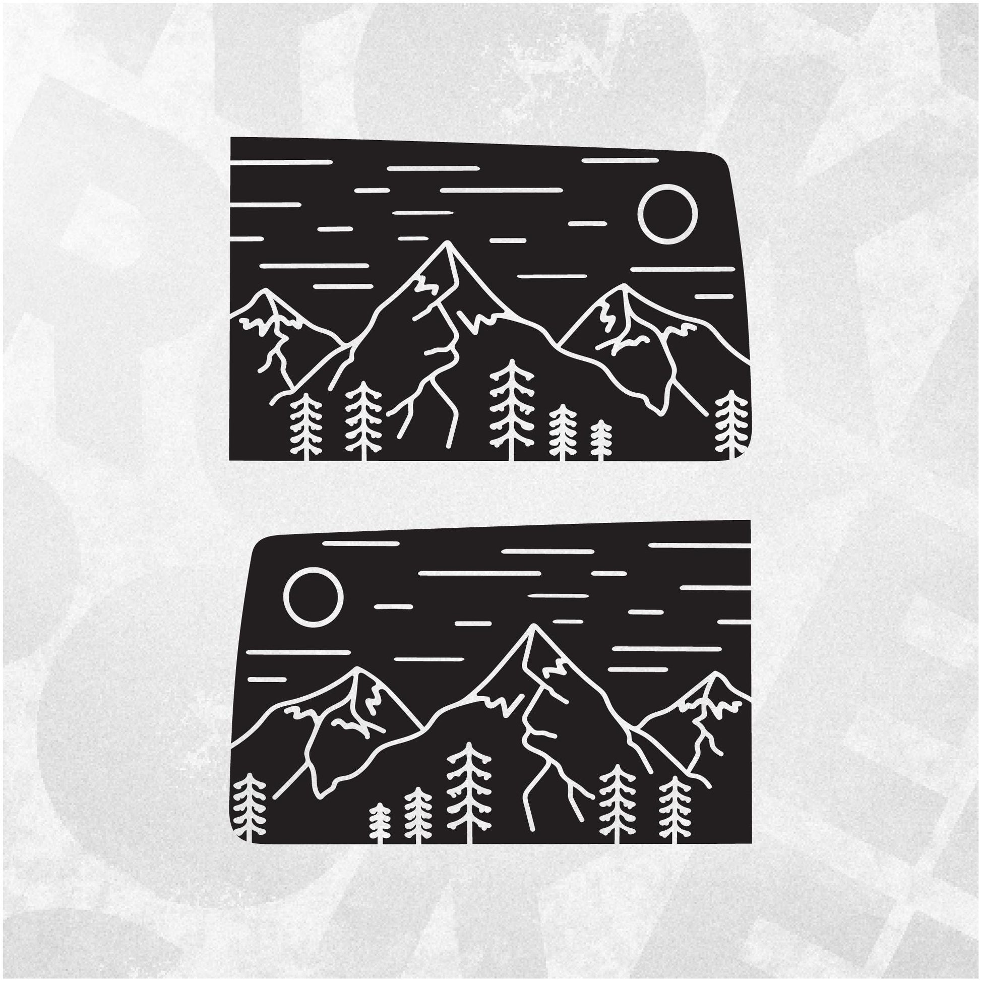 Adventure Mountain Side Panel Decals fits VW Multivan, Transporter, California, Caravelle T5 T6 T6.1 vans