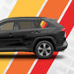 RAV4 Window Decal - Vintage racing stripes - Compatible with Toyota RAV4 - Set of 2