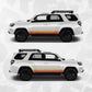 Toyota 4Runner 5th Gen Compatible - Vintage Topographic Map Side Stripe Decal - Wrap Kit