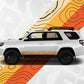 Topographic Map Side Stripe Vintage Decal - Toyota 4Runner 5th Gen Compatible - Rocker Panel Sticker