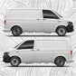 Topographic Side Stripe Map Decal fits VW Transporter T5 T6 T6.1 - left and right side stickers