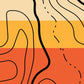 Toyota Sienna Sunset Topographic Side Stripe Decal design featuring layered contour lines in warm sunset tones.