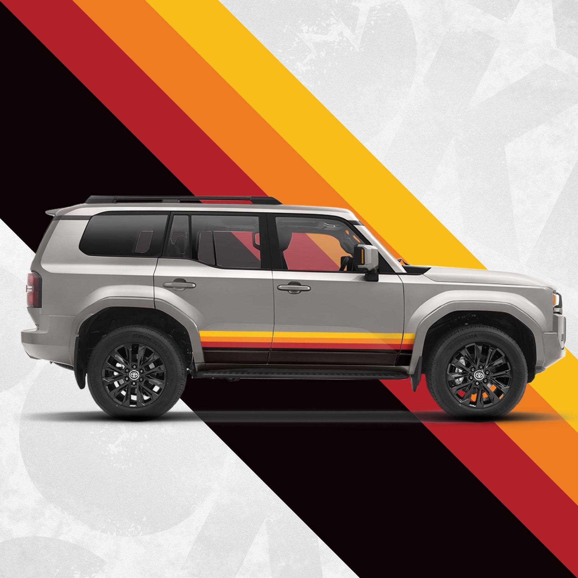 Side Stripe Retro Decals - Toyota Land Cruiser 250 Compatible - Side Stripe Wrap Kit of 2