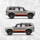 Side Stripe Retro Decals - Toyota Land Cruiser 250 Compatible - Side Stripe Wrap Kit of 2