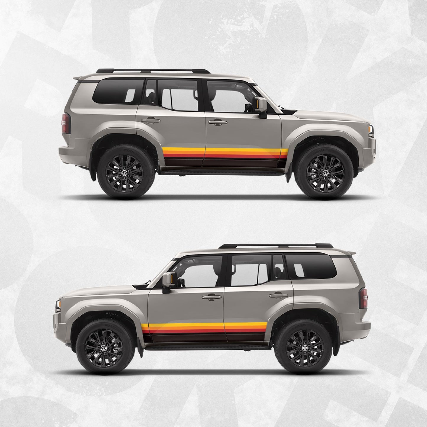 Side Stripe Retro Decals - Toyota Land Cruiser 250 Compatible - Side Stripe Wrap Kit of 2