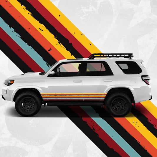 Toyota 4Runner 5th Compatible - Retro Grunge Side Stripe Decal - Wrap SUV