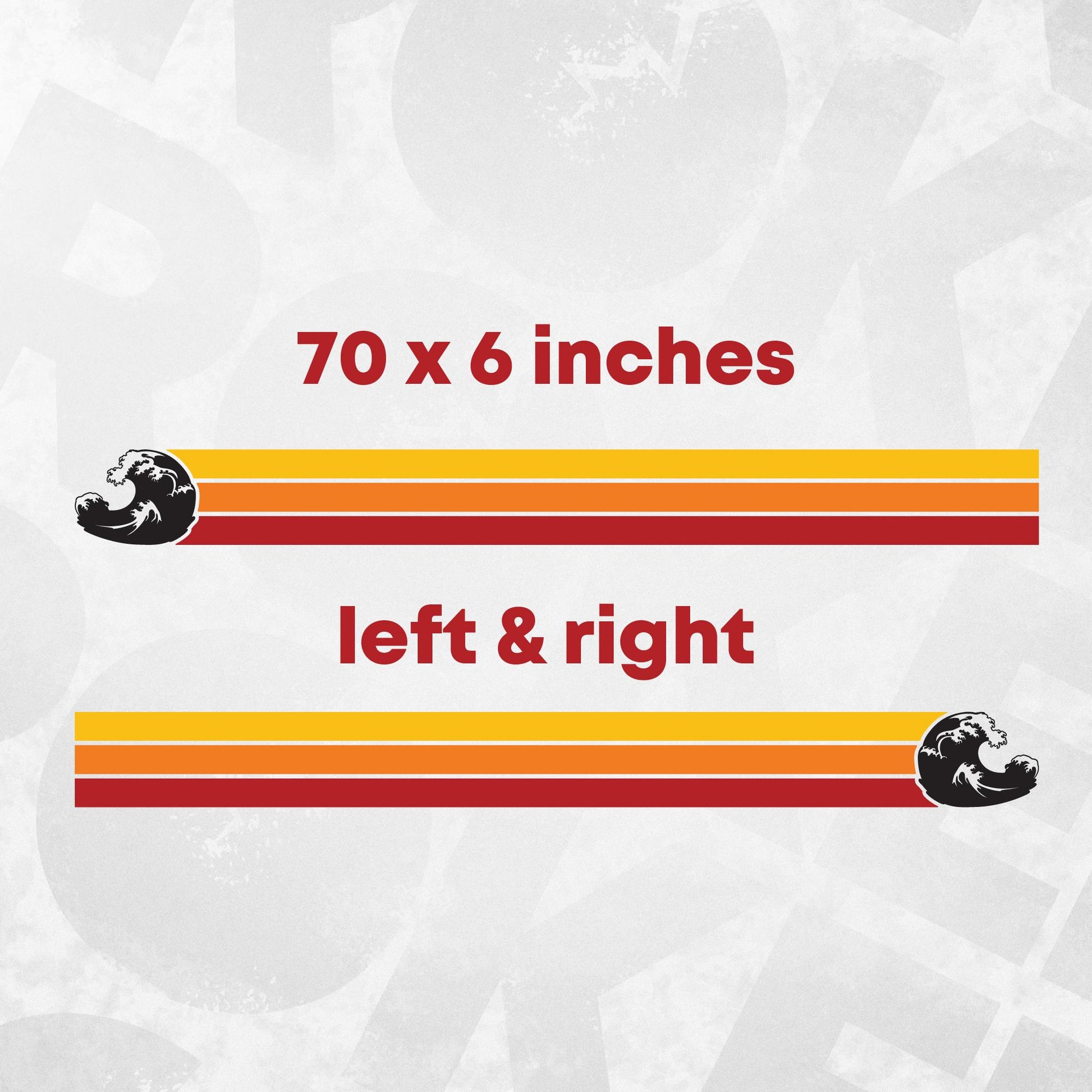 Retro Wave Rocker Panel Decal – Great Wave Car Side Stripe Sticker – Universal Fit SUV Truck Van Graphic