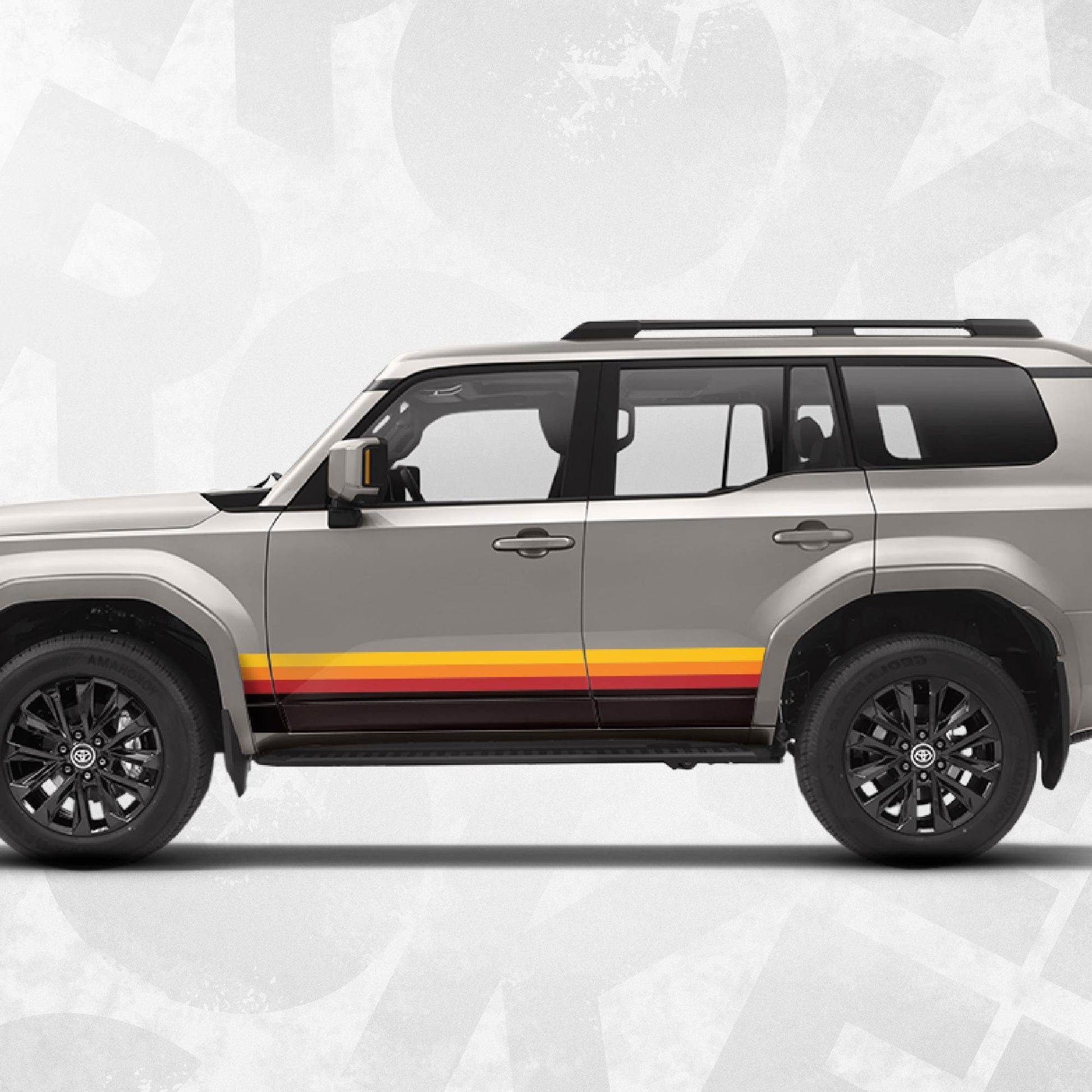 Side Stripe Retro Decals - Toyota Land Cruiser 250 Compatible - Side Stripe Wrap Kit of 2