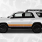 Toyota 4Runner 5th Compatible - Retro Grunge Side Stripe Decal - Wrap SUV