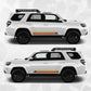 Retro Wave Rocker Panel Decal – Great Wave Car Side Stripe Sticker – Universal Fit SUV Truck Van Graphic