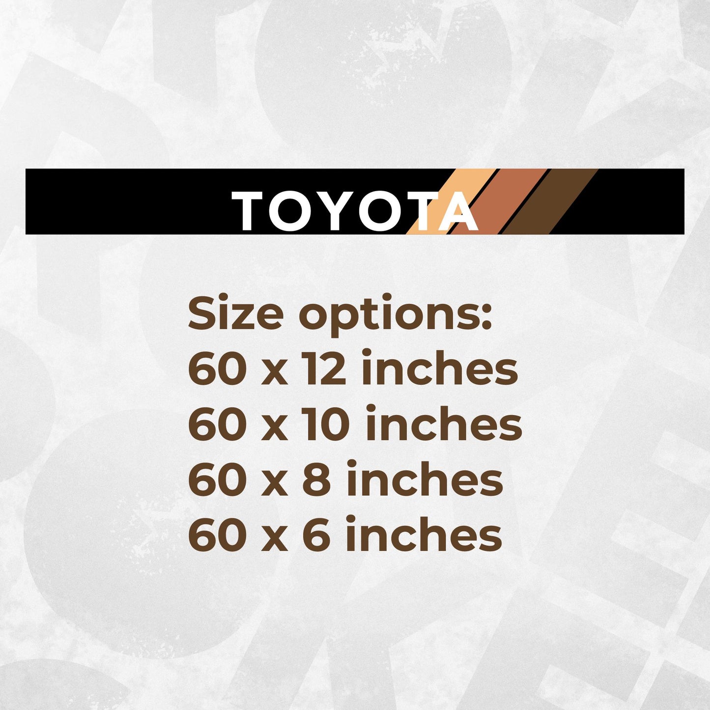 Car Truck Windscreen Black Banner Decal - Compatible with Toyota