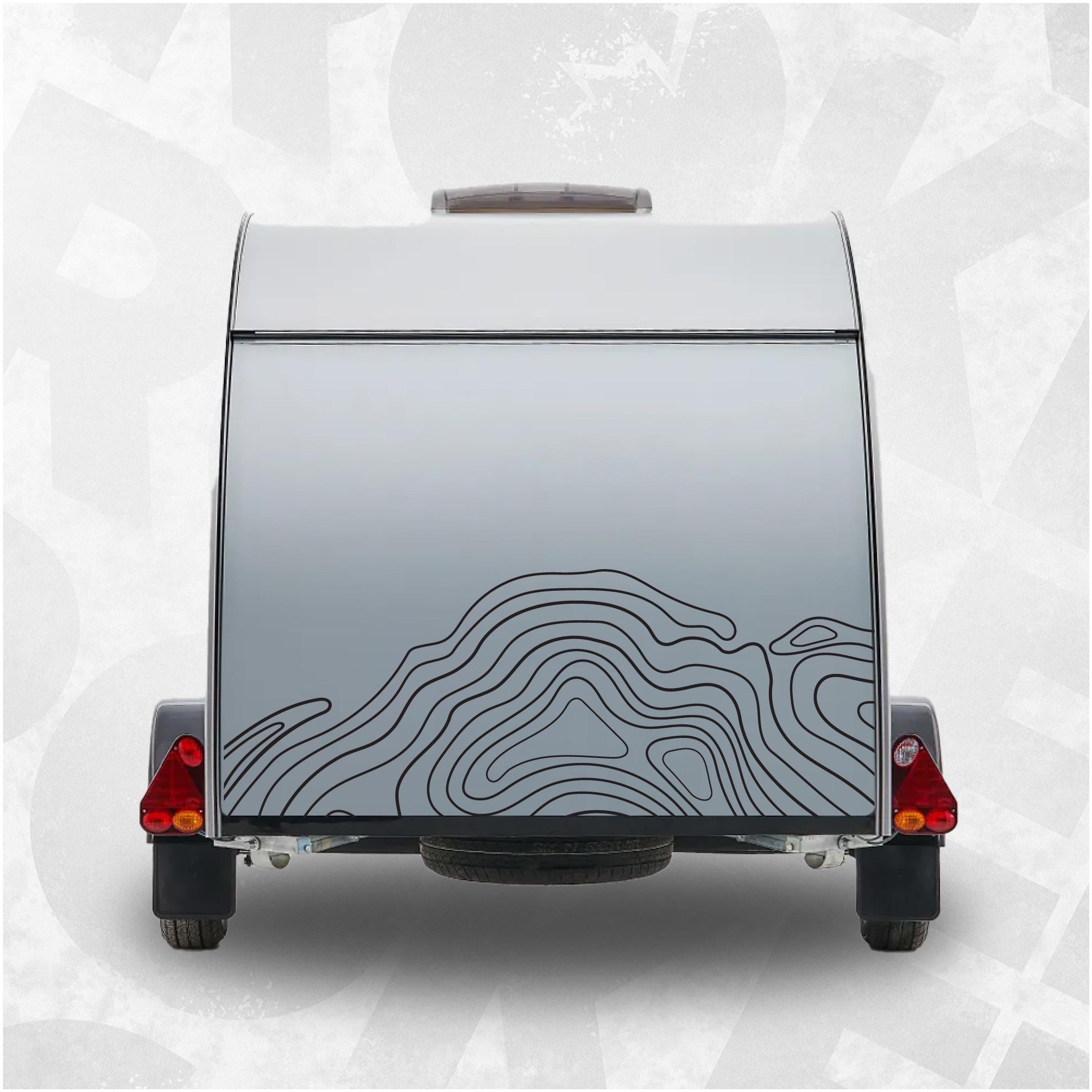 Camper Rv Graphics Topographic Camper Decals – Large Adventure Graphic Sticker
