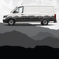 Camper Van Decals Black Mountain Adventure - Volkswagen Crafter MWB Compatible 2017 - present