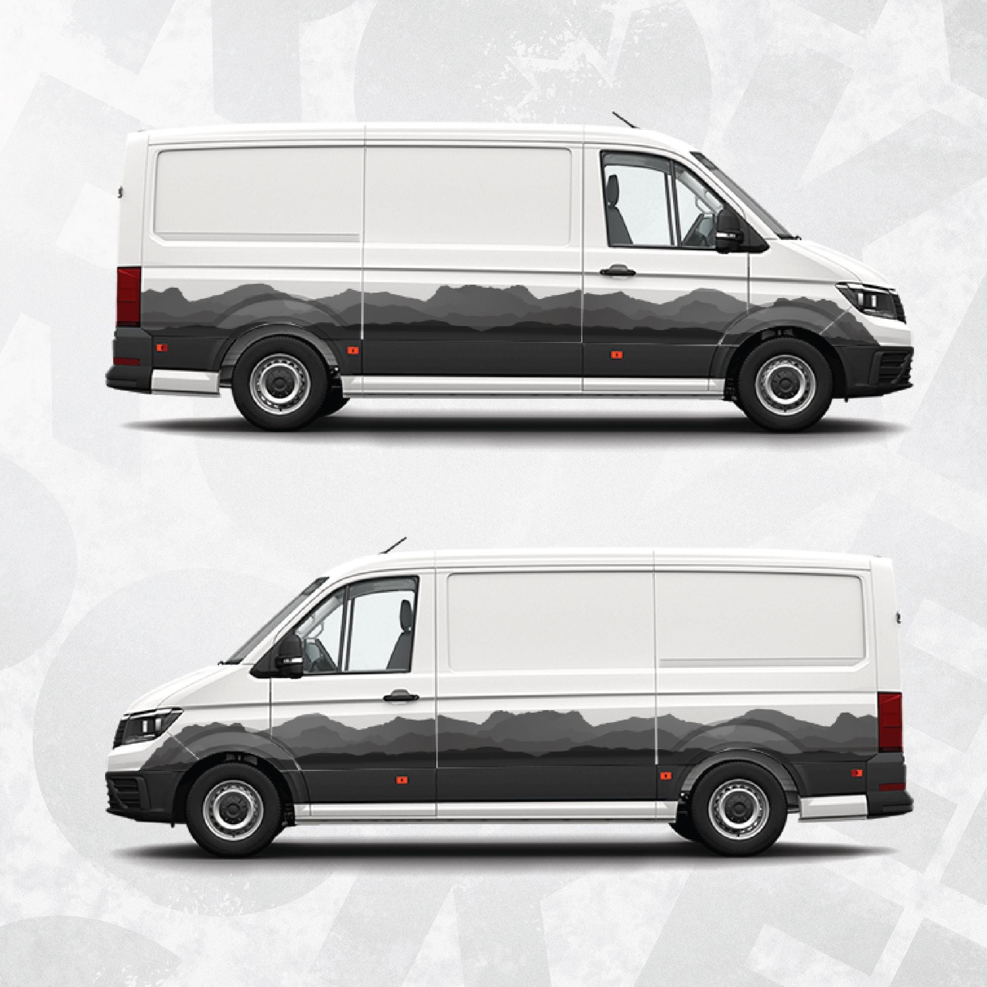 Mountain Range Side Stripe Decal Kit for Volkswagen Crafter MWB 2017