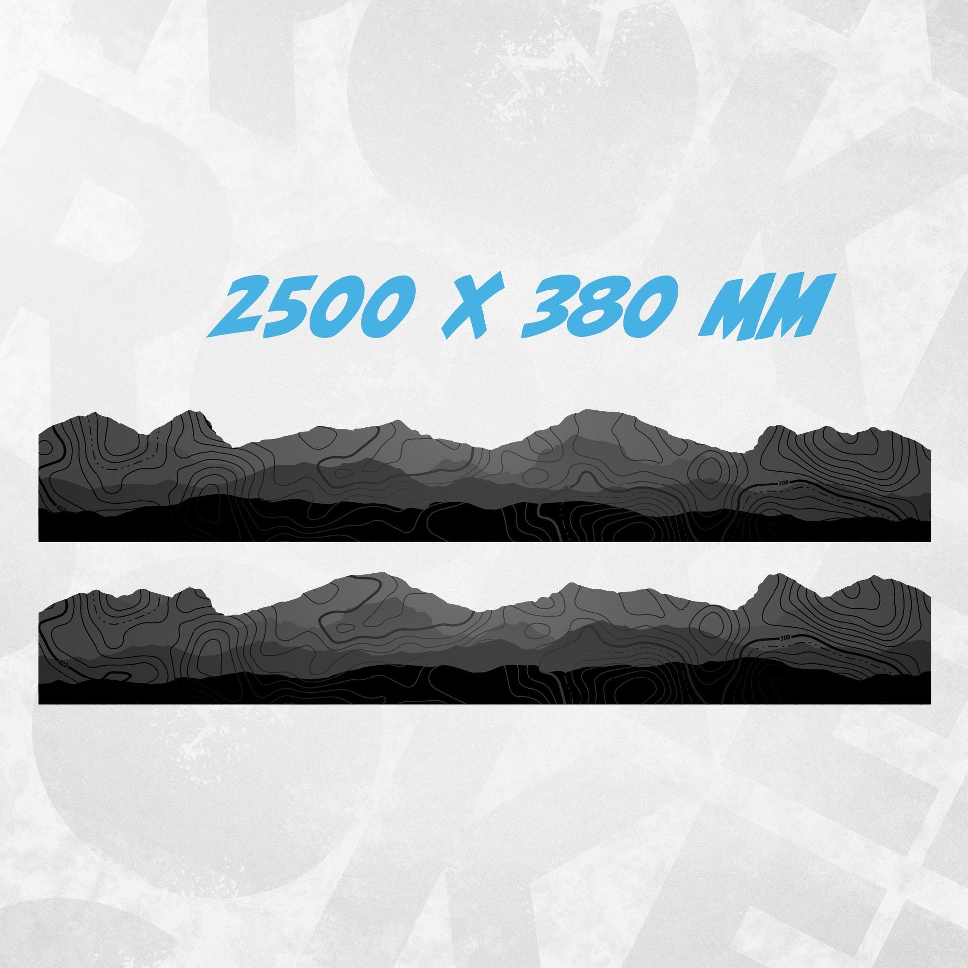 Volkswagen Transporter Van Side Stripe Decals – Topographic Map Mountain Graphics – VW T4 T5 T6 Vinyl Stickers Wrap Vinyl Set