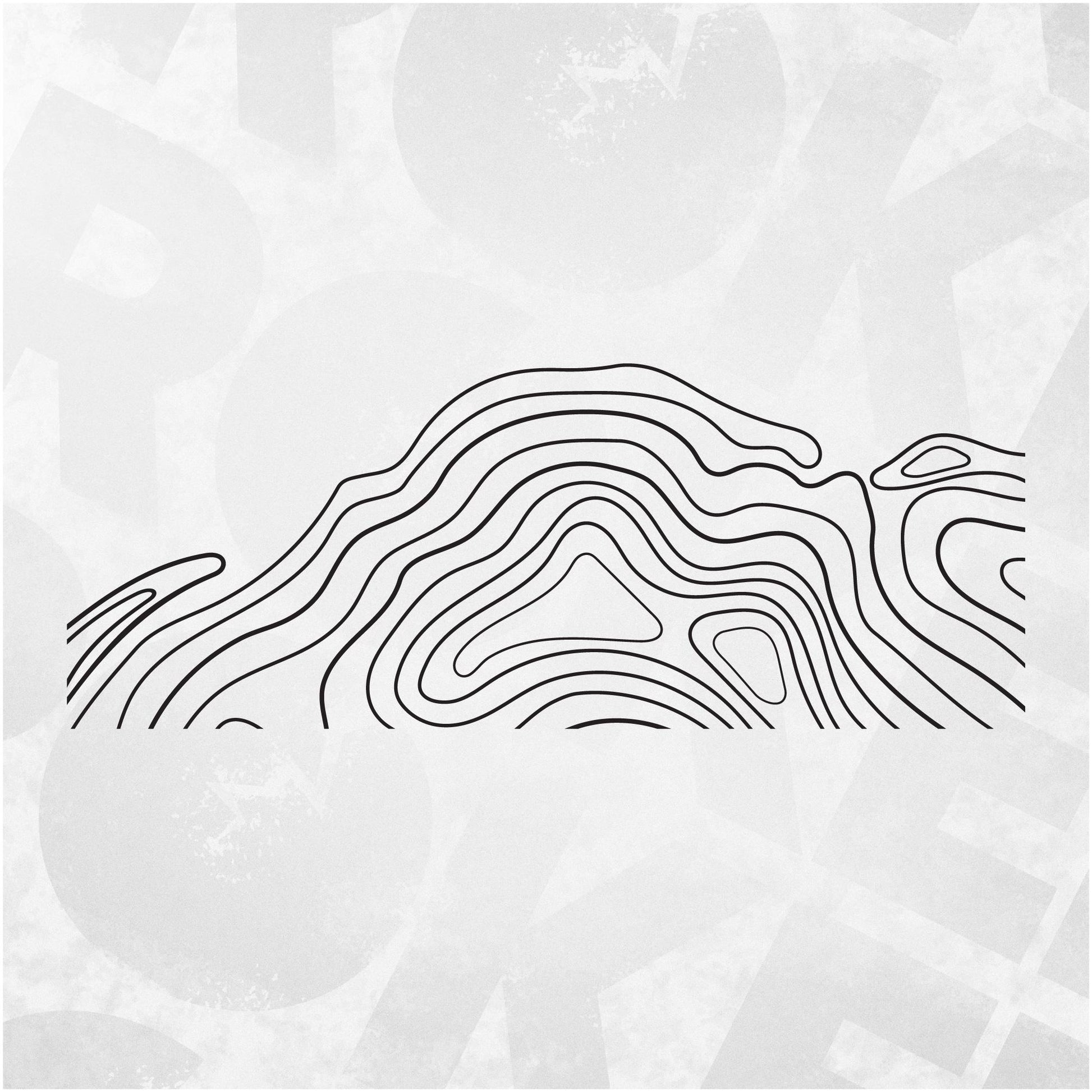 Topographic Camper Decal – Contour Map Vinyl Sticker for RV, Trailer, or Van – Large Adventure Graphic