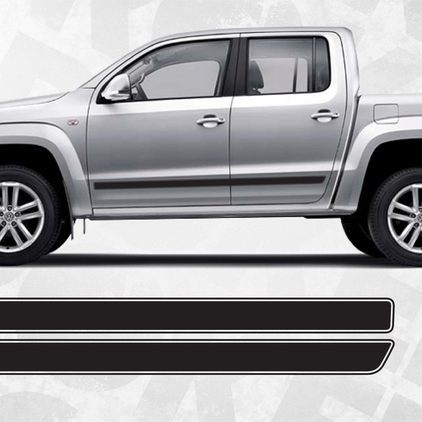 VW Amarok Rocker Panel Vinyl Decal Stripes BLANK - Fits Volkswagen Amarok - Side VW stickers