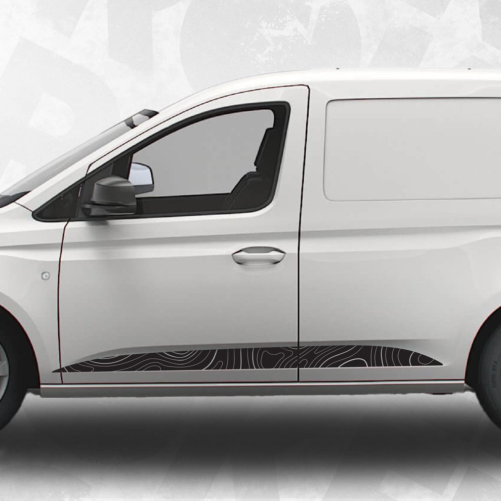 VW Caddy Mk5 Topographic Side Stripe Decal Kit - set of 2