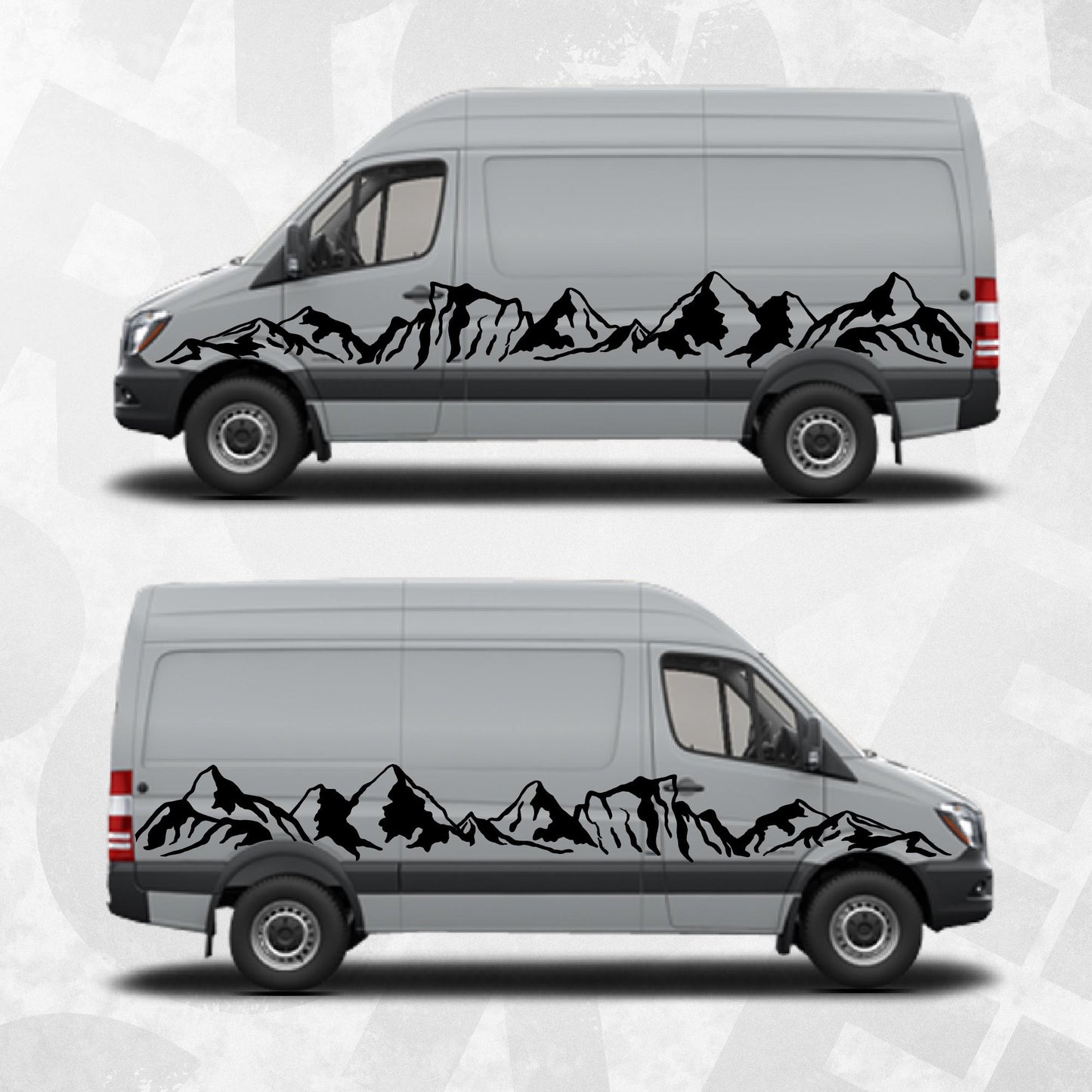Camper Van Mountain Graphics – Vinyl Decal Kit for Mercedes Benz Sprinter Short Version