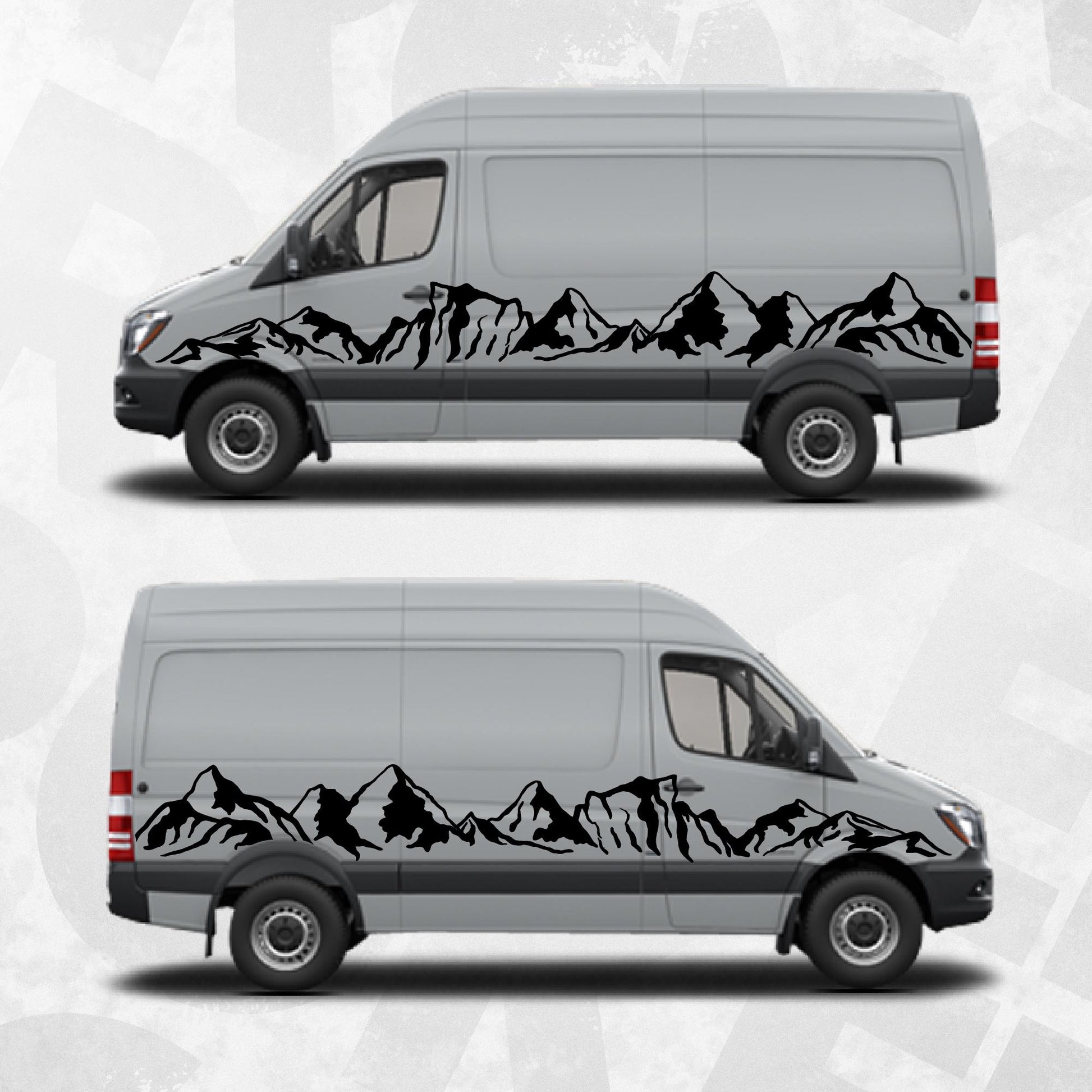 Camper Van Mountain Graphics – Vinyl Decal Kit for Mercedes Benz Sprinter Short Version