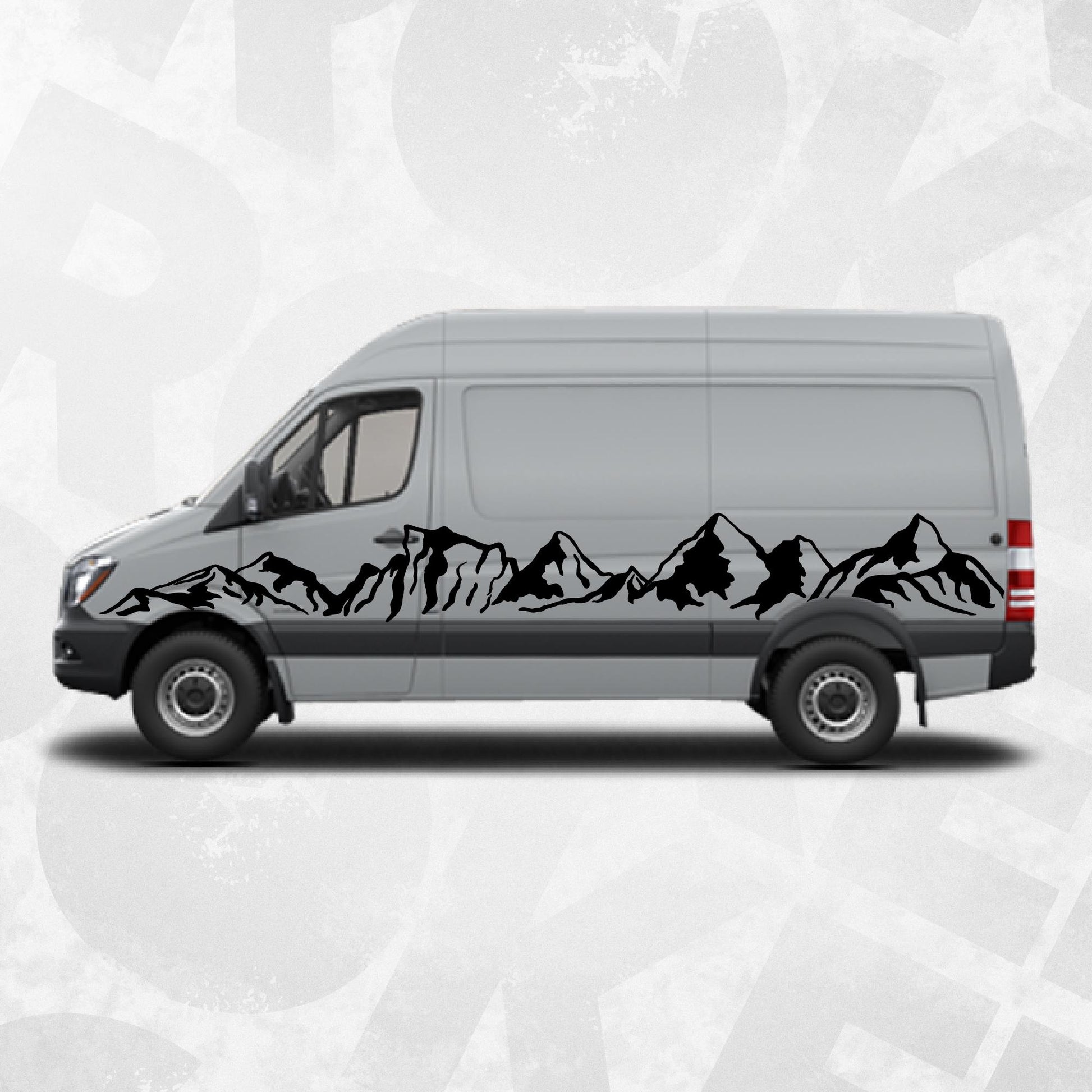 Camper Van Mountain Graphics – Vinyl Decal Kit for Mercedes Benz Sprinter Short Version