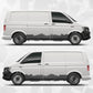 Volkswagen Transporter Van Side Stripe Decals – Topographic Map Mountain Graphics – VW T4 T5 T6 Vinyl Stickers Wrap Vinyl Set