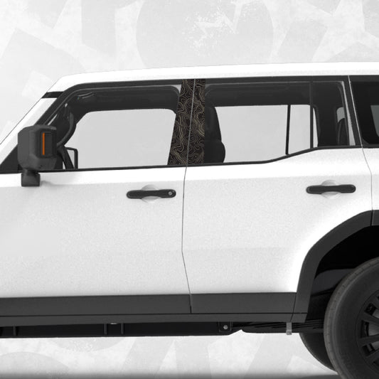 Topographic Door Pillar Vinyl Wrap – SUV Car Graphic Livery Decal Set | Matte or Gloss Finish