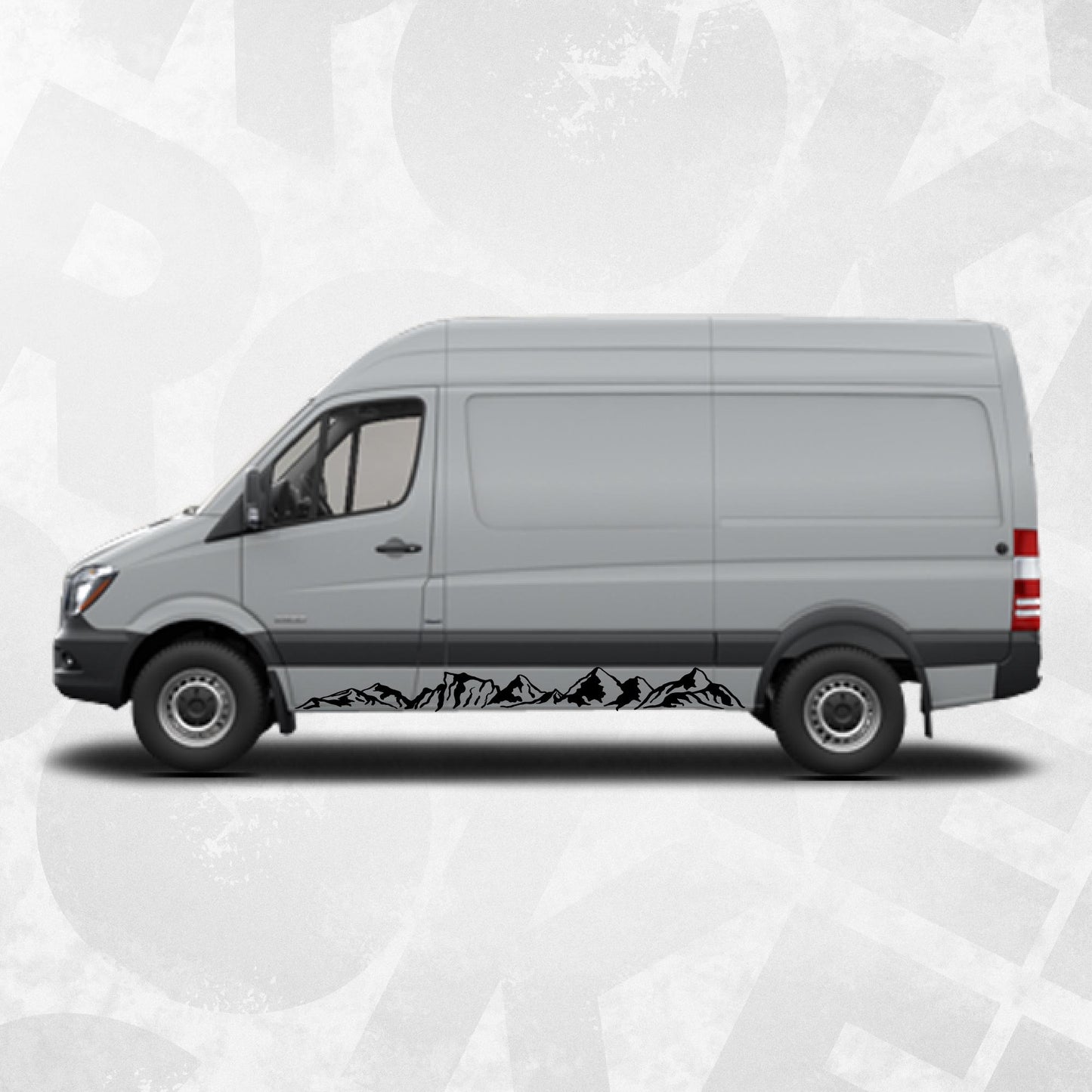 Mountain Side Decals for Sprinter SWB Van – Adventure Vinyl Graphics Rocker Panel