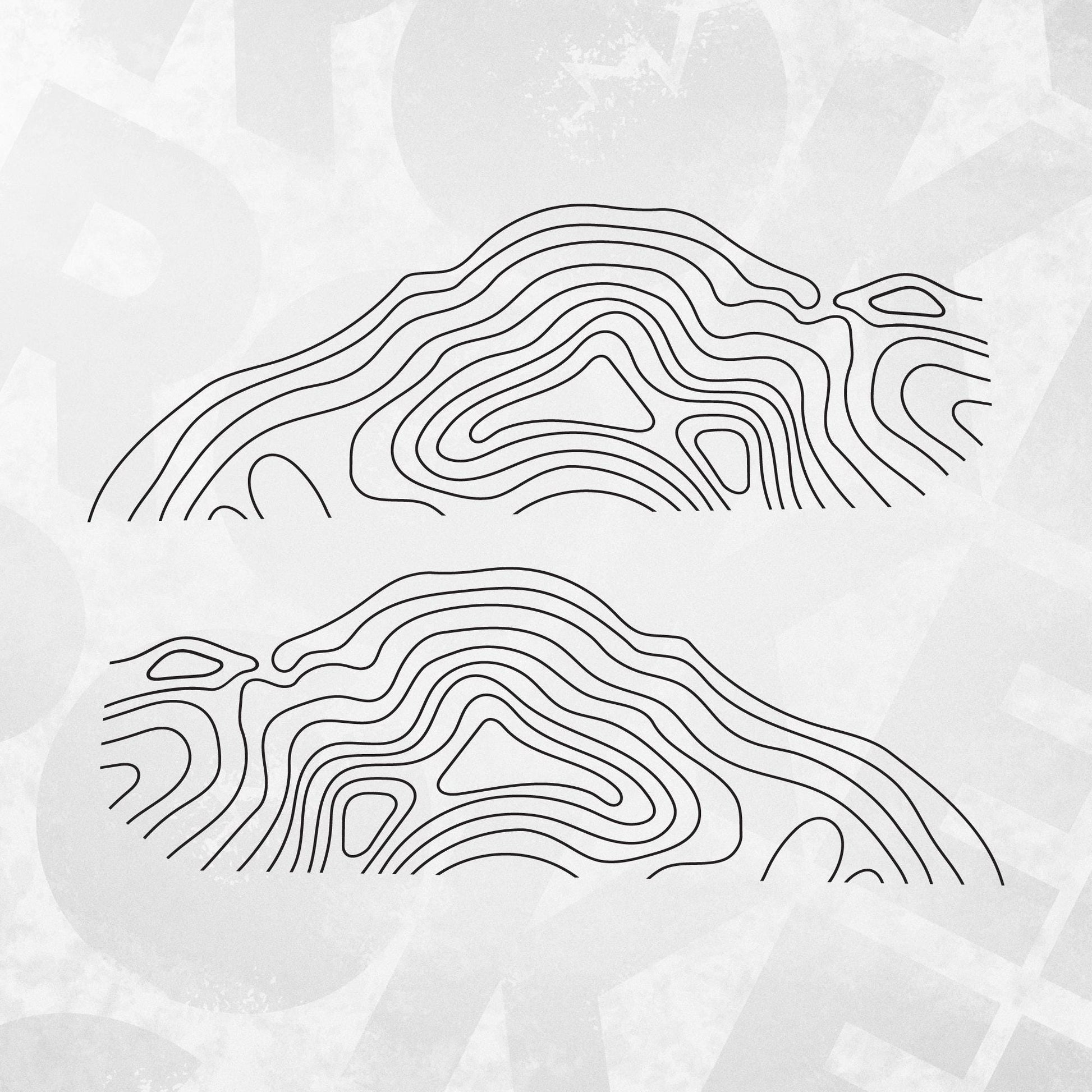 Topographic Window Decal Kit for VW Multivan T7 – Rear Side Contour Line Stickers – Adventure Van Graphics Quarter Panel