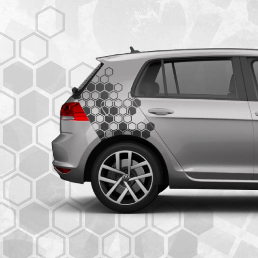 Honeycomb JDM Car Side Decal Kit – Hex Pattern Vinyl Wrap Sticker for Cars, SUVs, Trucks – Vinyl Sticker Graphics Universal Fit