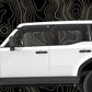 Topographic Door Pillar Vinyl Wrap – SUV Car Graphic Livery Decal Set | Matte or Gloss Finish