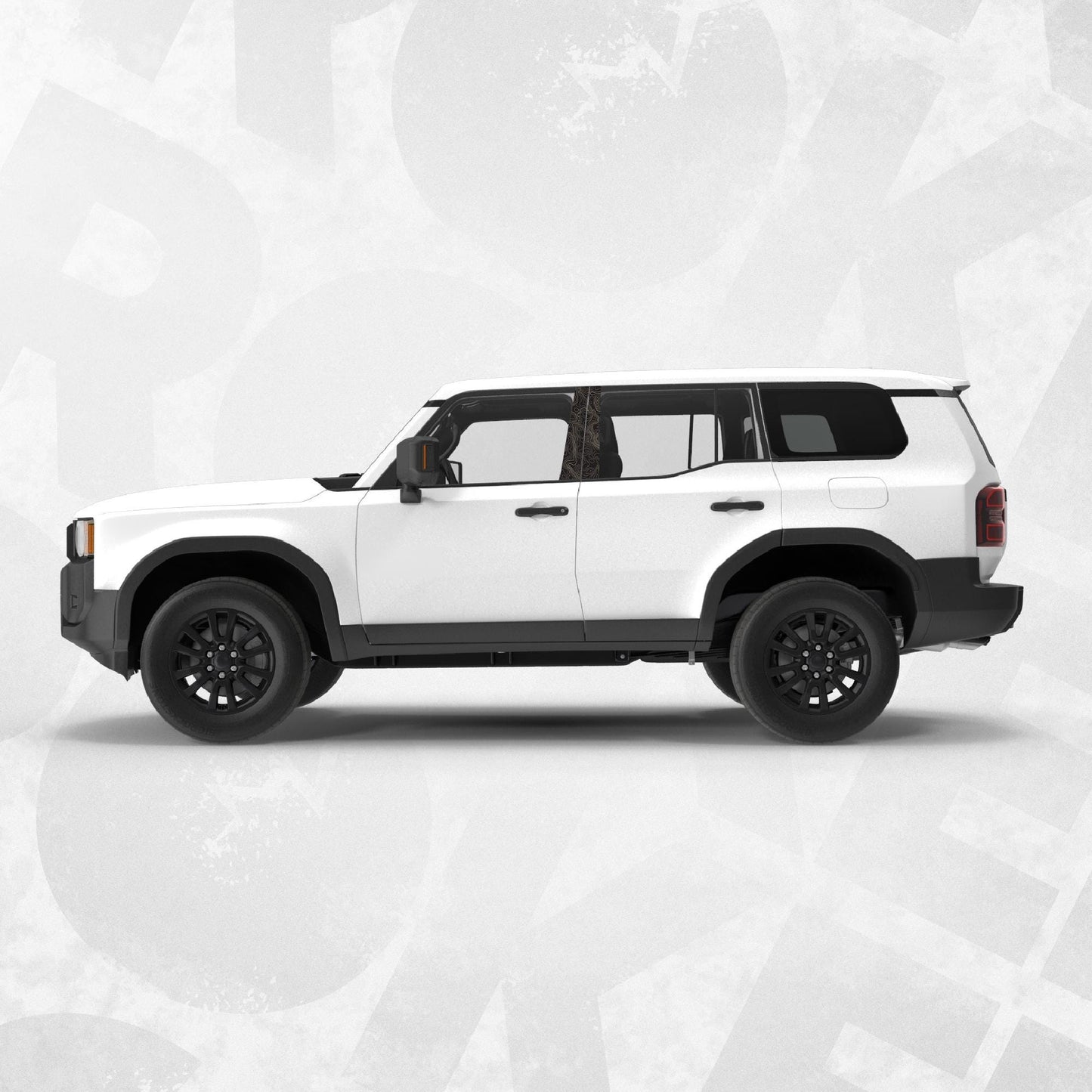 Topographic Door Pillar Vinyl Wrap – SUV Car Graphic Livery Decal Set | Matte or Gloss Finish
