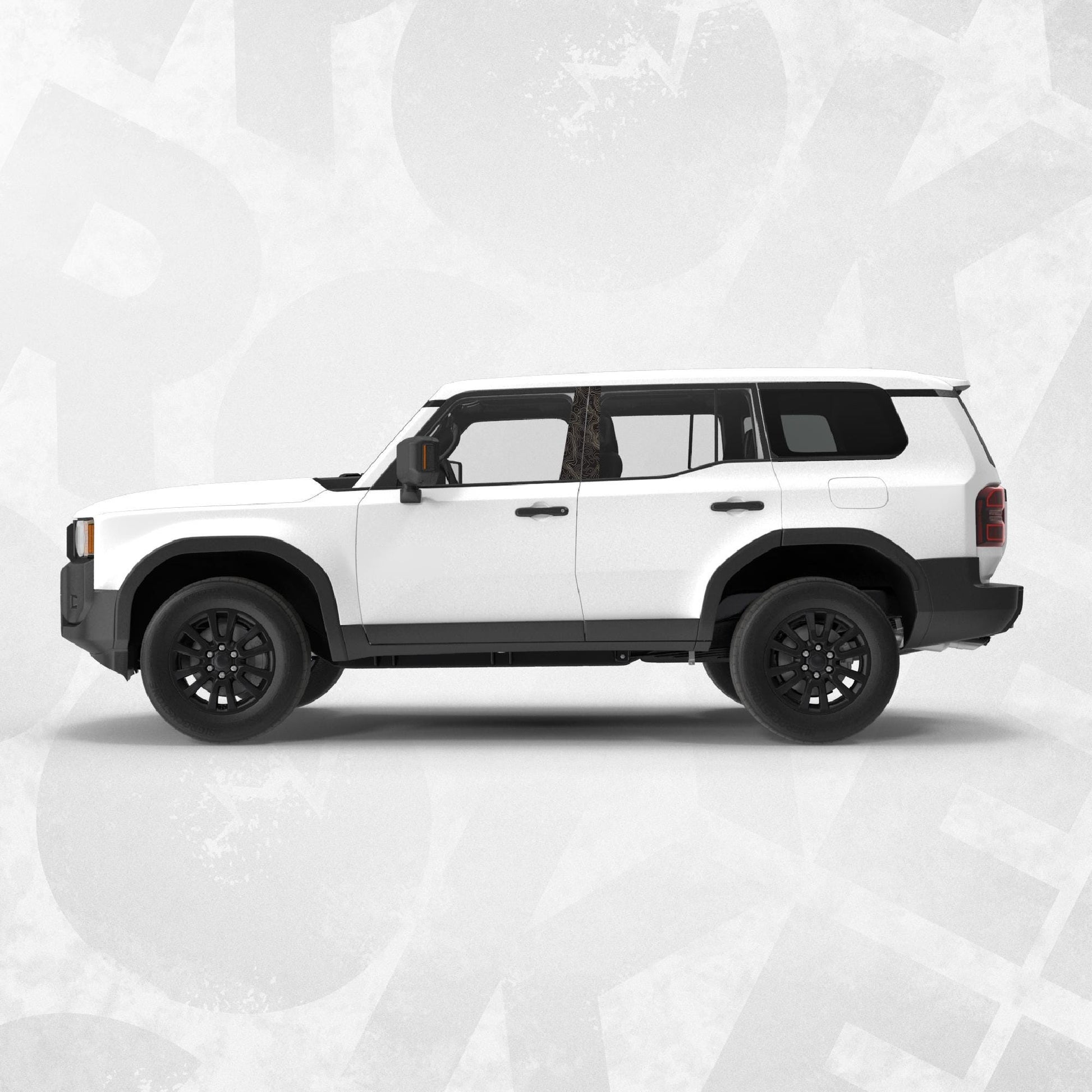 Topographic Door Pillar Vinyl Wrap – SUV Car Graphic Livery Decal Set | Matte or Gloss Finish