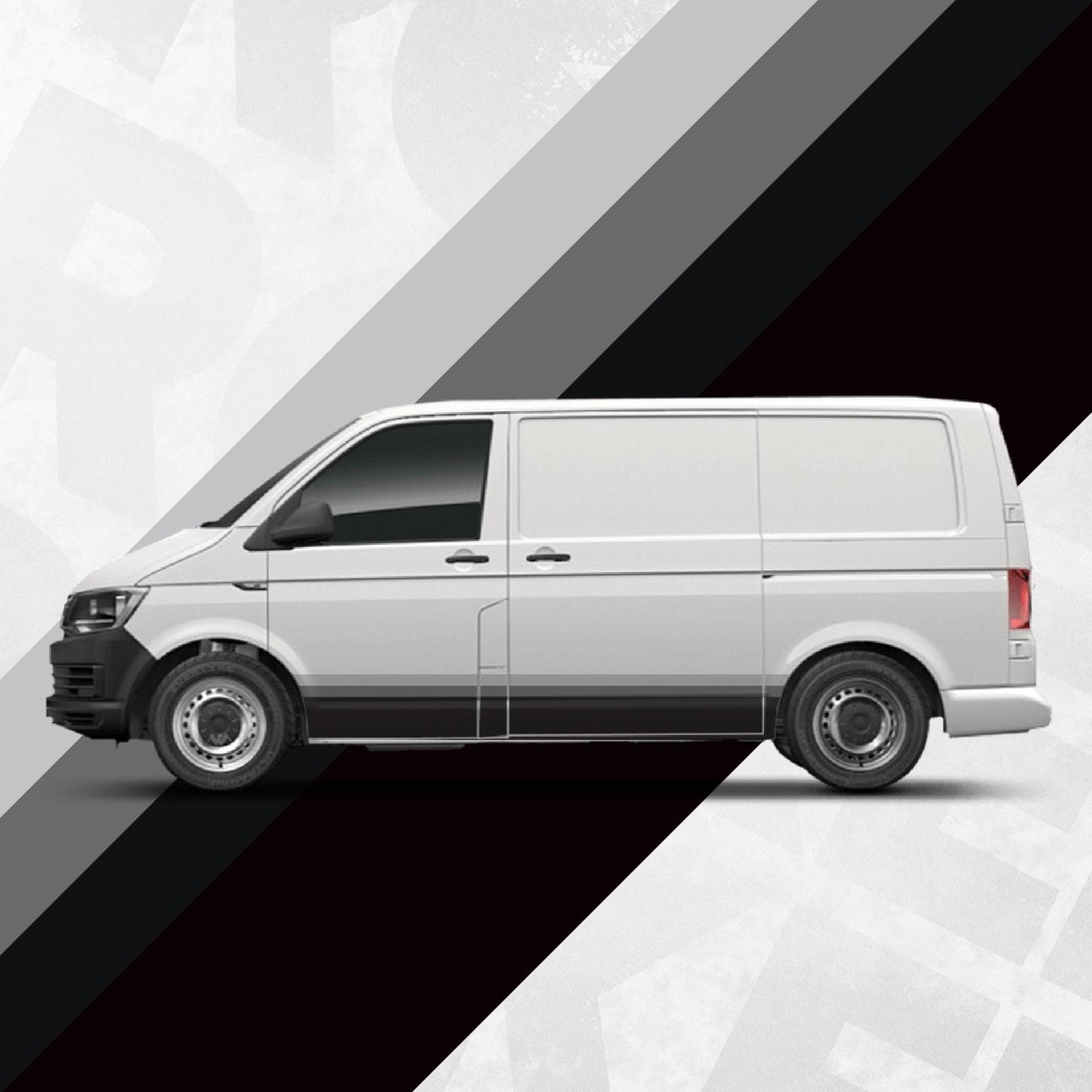 Gray Side Stripe Decal Kit for VW Van Camper – Triple Color Wrap Vinyl Graphics - Fits T4 T5 T6 vans