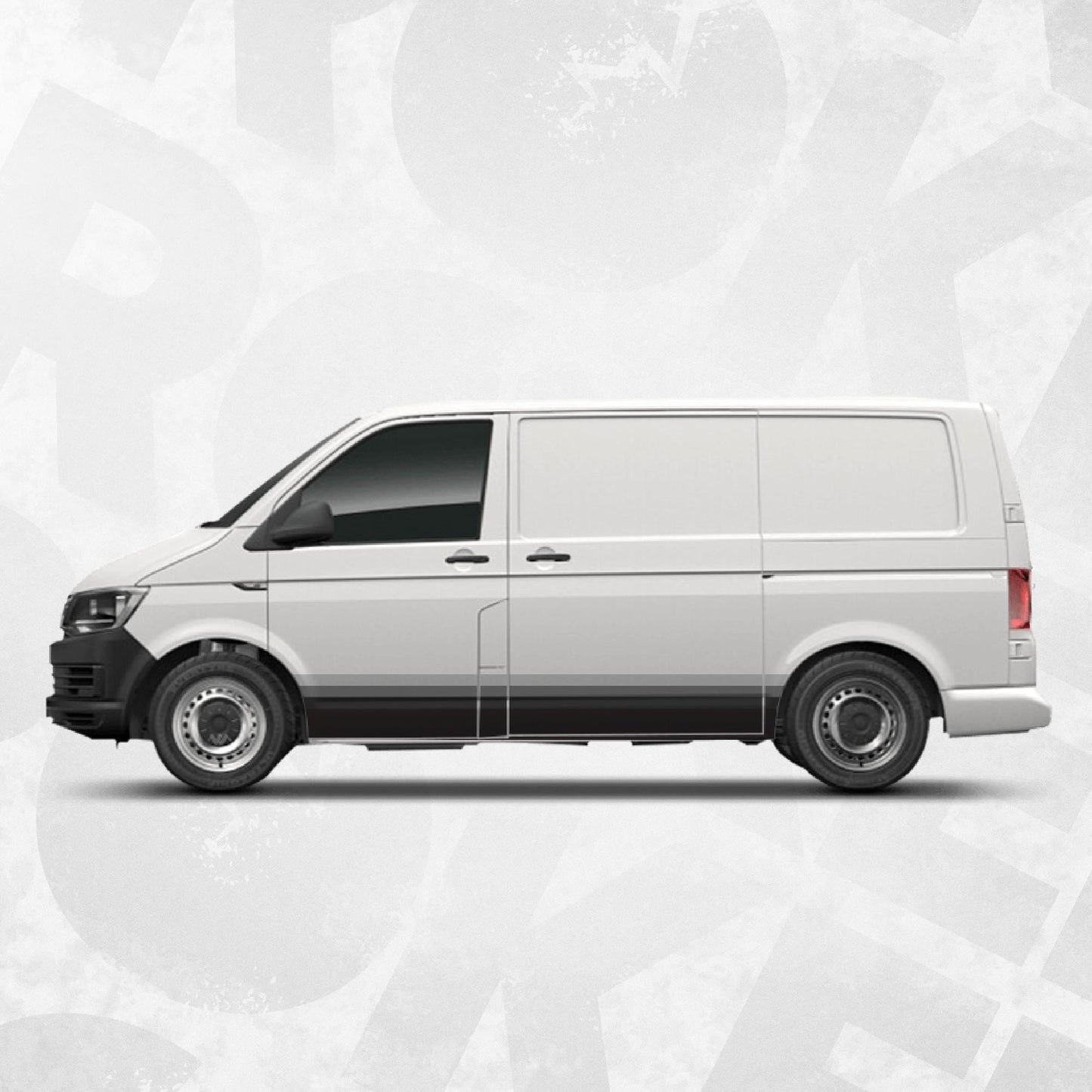 Gray Side Stripe Decal Kit for VW Van Camper – Triple Color Wrap Vinyl Graphics - Fits T4 T5 T6 vans