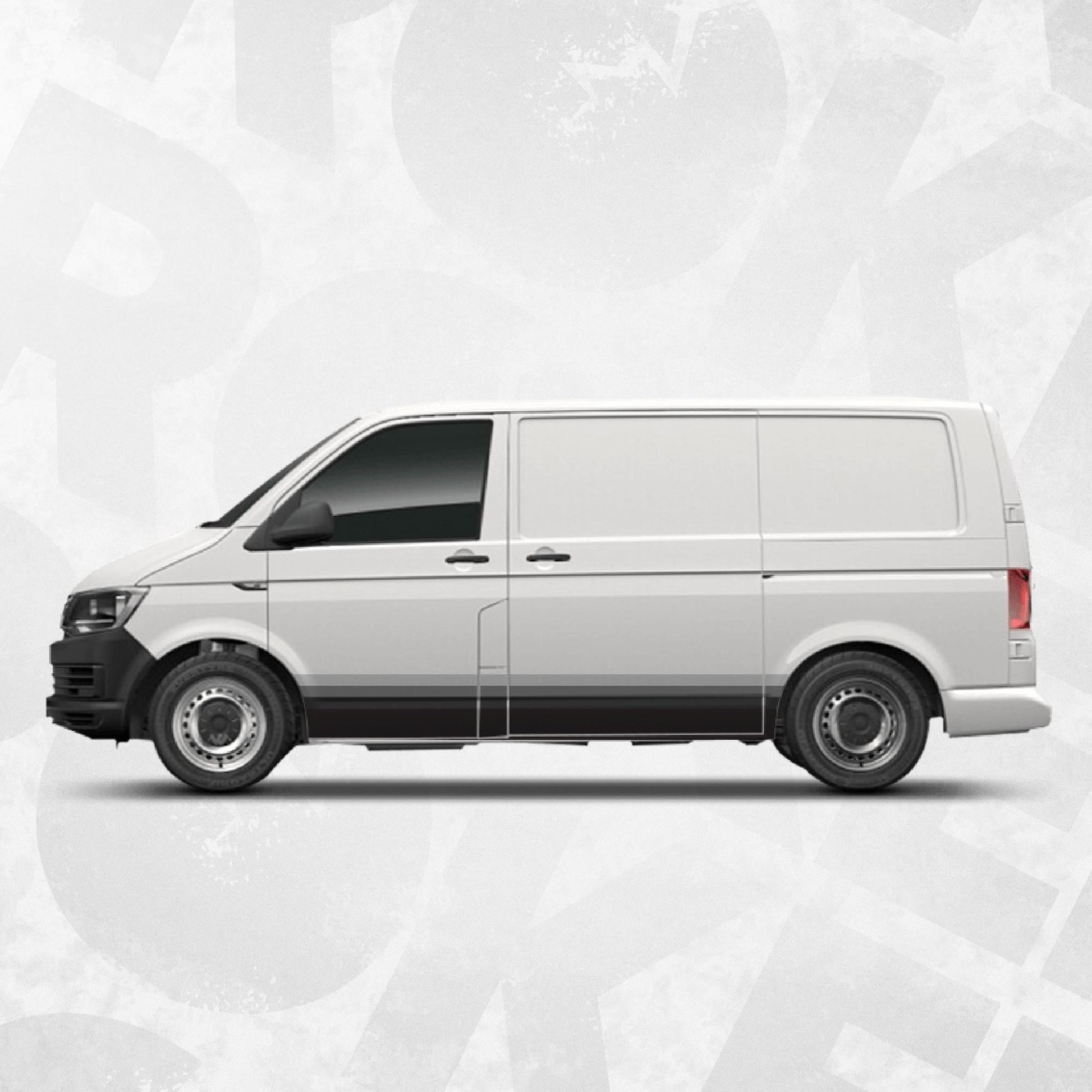 Gray Side Stripe Decal Kit for VW Van Camper – Triple Color Wrap Vinyl Graphics - Fits T4 T5 T6 vans