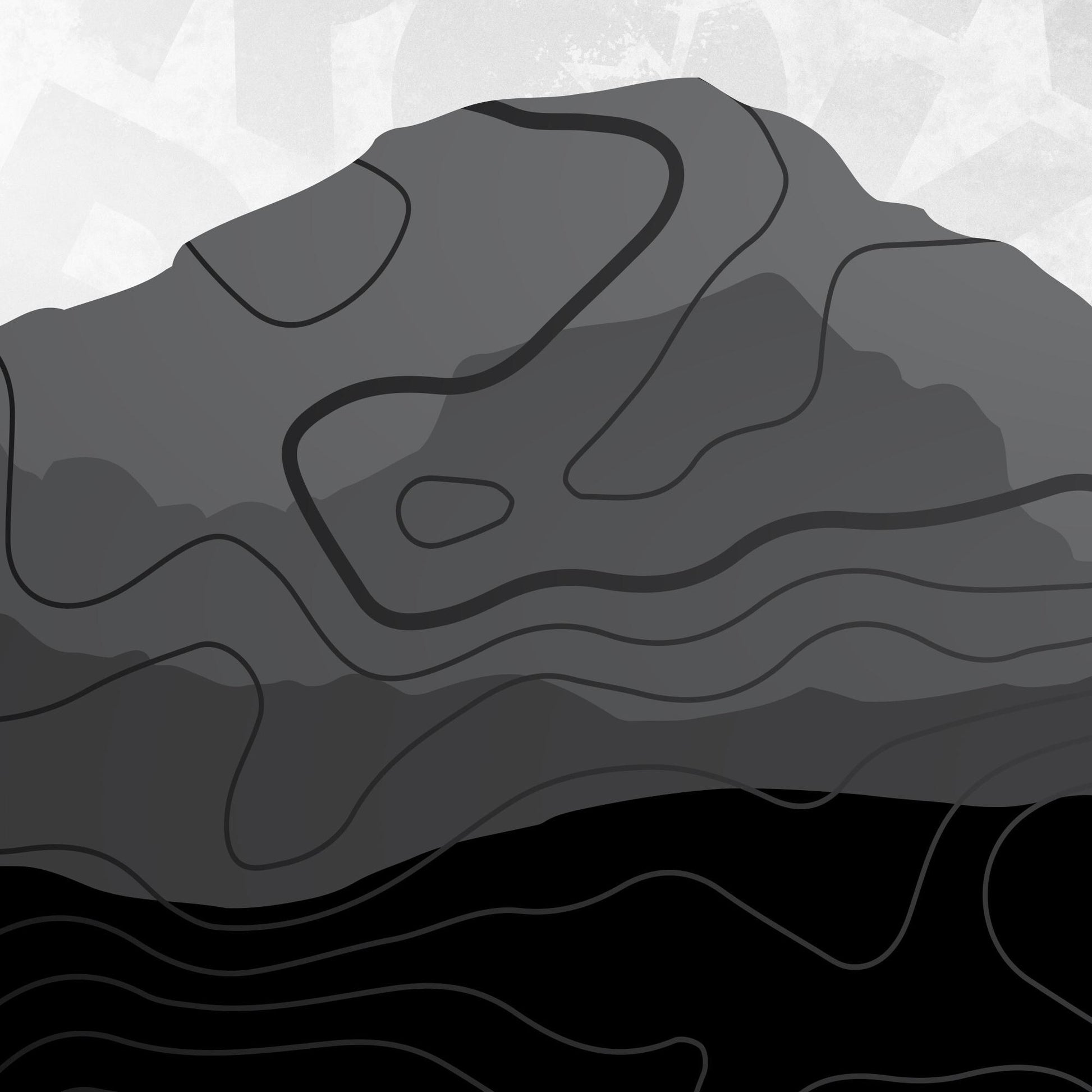Toyota RAV4 Decals - Mountain Landscape Topographic Map Pattern in Black Scheme - Side Stripe Wrap Kit of 2