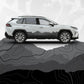 Toyota RAV4 Decals - Mountain Landscape Topographic Map Pattern in Black Scheme - Side Stripe Wrap Kit of 2