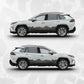Toyota RAV4 Decals - Mountain Landscape Topographic Map Pattern in Black Scheme - Side Stripe Wrap Kit of 2