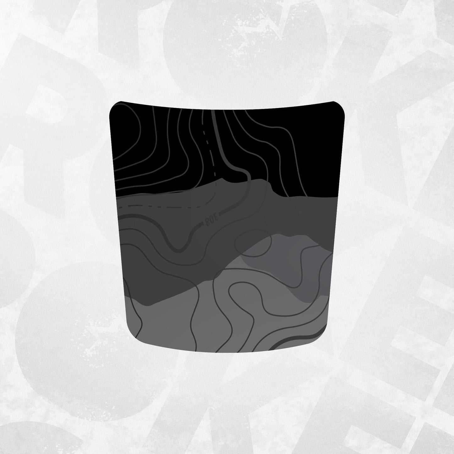 Toyota RAV4 Hood Decal – Black Mountain Topographic Wrap Graphic – SUV Vinyl Hood Sticker