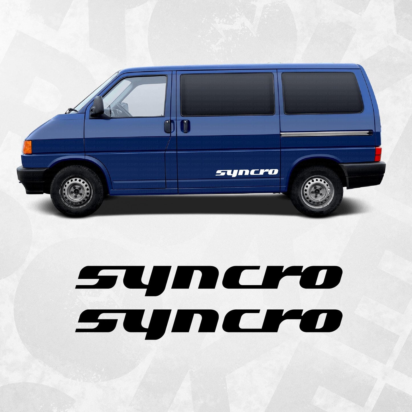 VW T4 Syncro Side Decals – Pair of Volkswagen Van Stickers – High Quality Oracal Vinyl