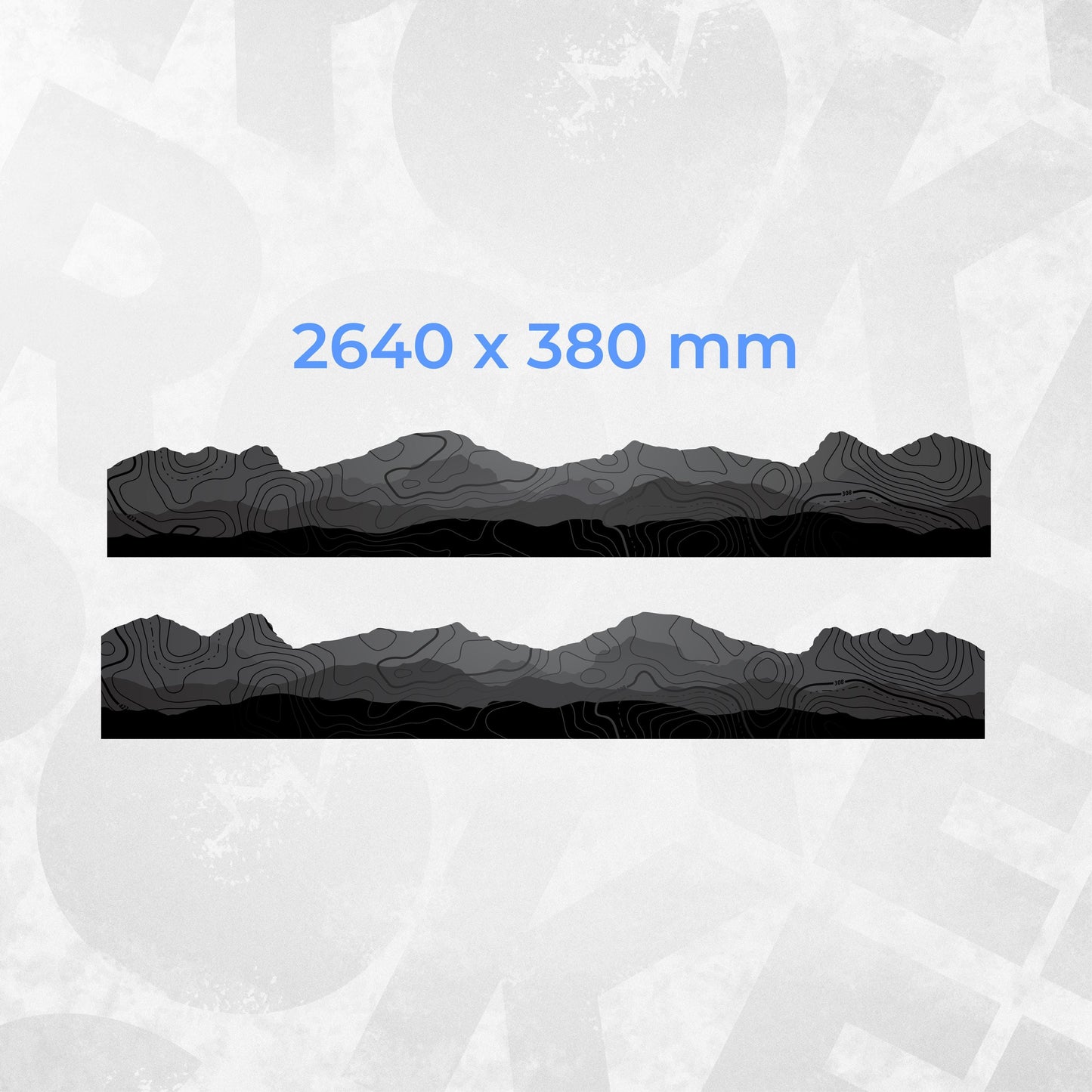 Mercedes Benz Van Side Stripe Decals – Topographic Map Mountain Graphics – MB V-Class Vinyl Stickers Wrap Vinyl Set