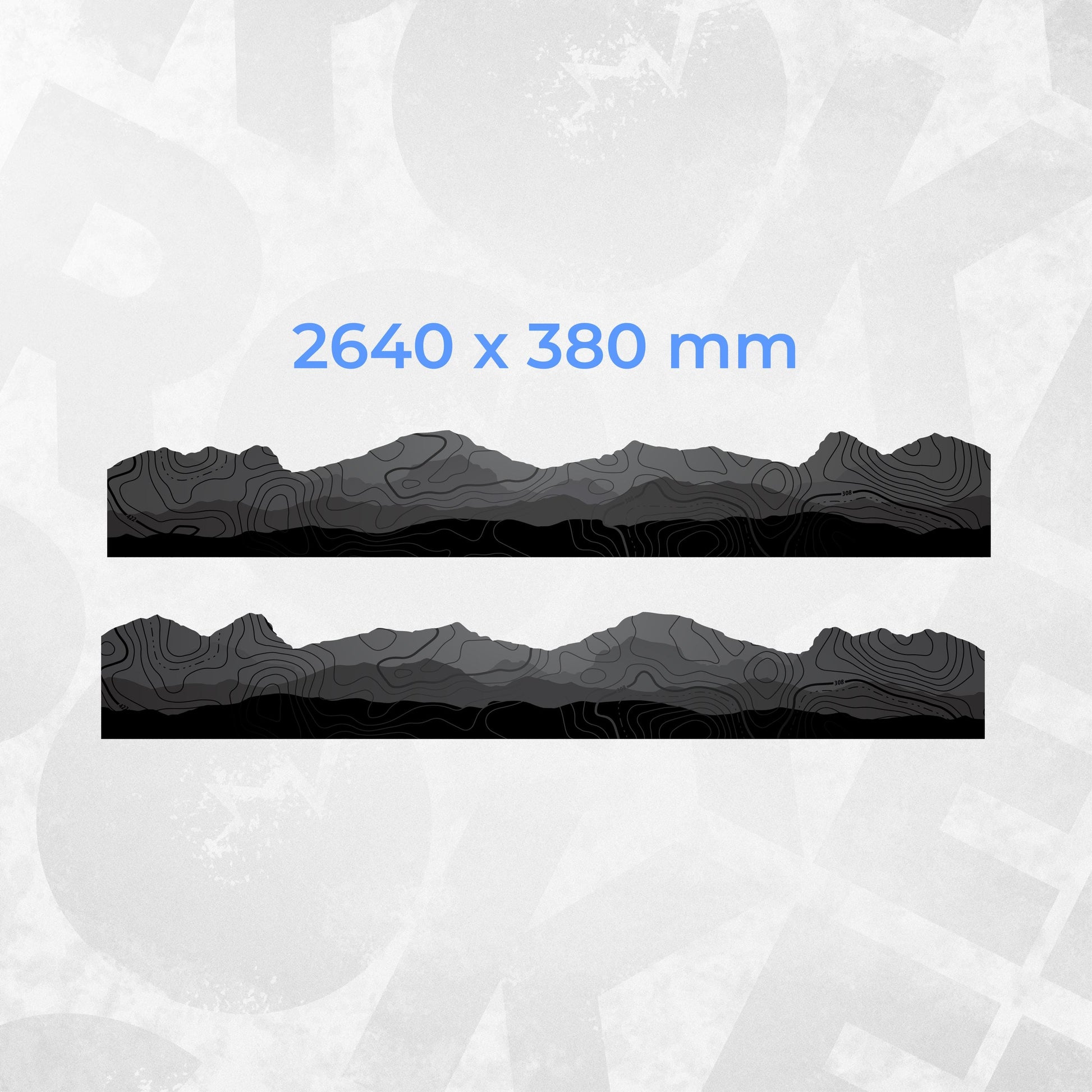 Mercedes Benz Van Side Stripe Decals – Topographic Map Mountain Graphics – MB V-Class Vinyl Stickers Wrap Vinyl Set