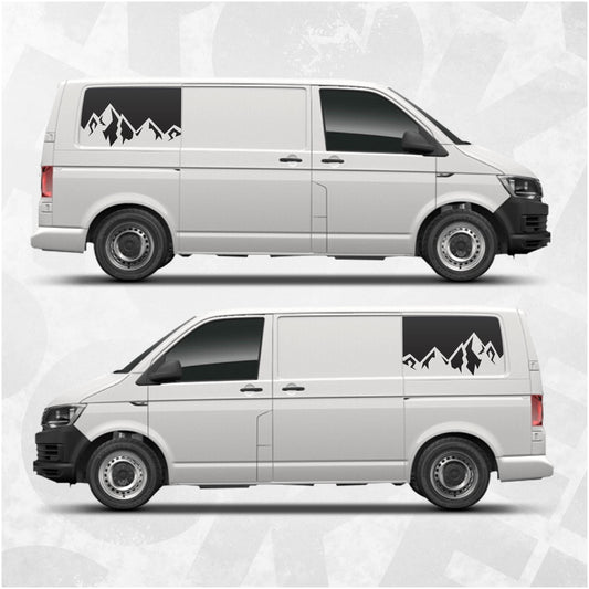 Mountain Range Window Decal for VW Transporter T5 T6 | Camper Van Vinyl Stickers | Multivan Caravelle California Window Graphics Set