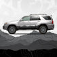 Toyota 4Runner Rocker Panel Decals – Mountain Range Topographic Side Stripe Wrap Kit | Off-Road Vinyl Graphics Set