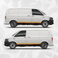 Retro Forest Sunset Stripe Decal Kit for VW Transporter Multivan – Adventure Van Side Graphics – Fits T4 T5 T6 – ORAJET Wrap Vinyl